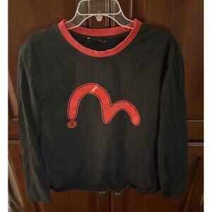 Evisu women’s black long sleeve shirt sz XL